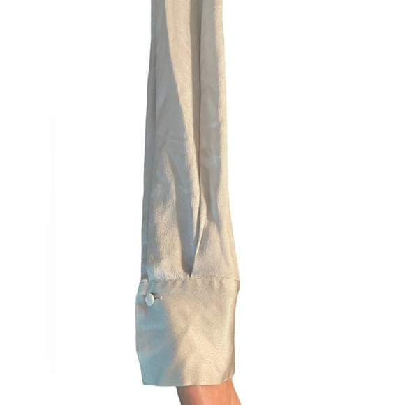 Vince Mock Neck 100% Silk Blouse Sz L - Picture 3 of 9